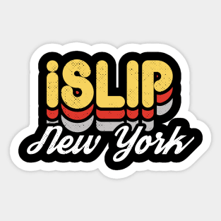 Retro Islip New York Sticker